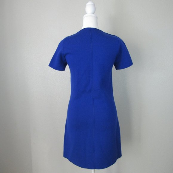 M. Patmos Cobalt Blue Knit Wool Stretch Pullover Dress - Picture 14 of 14